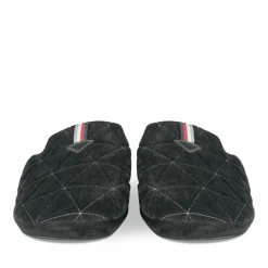 Chaussons NOIR Homme Motif Uni A Enfiler