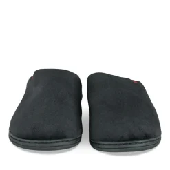 Chaussons NOIR Homme Motif Uni A Enfiler
