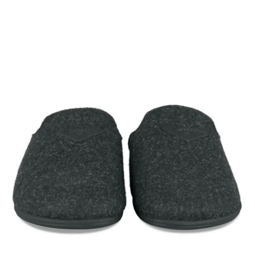 Chaussons NOIR Homme Motif Uni A Enfiler