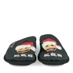 Chaussons NOIR Homme Motif Uni A Enfiler