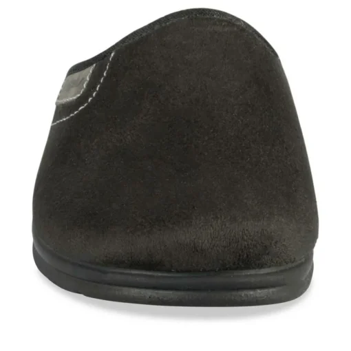 Chaussons NOIR Homme Motif Uni A Enfiler