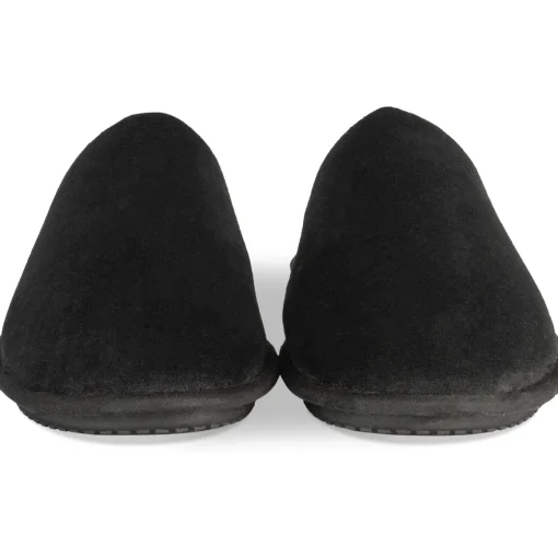 Chaussons NOIR Homme Motif Uni A Enfiler