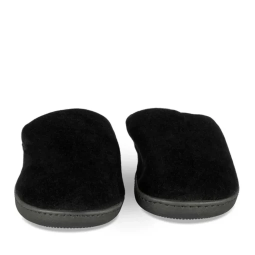 Chaussons NOIR Homme Motif Uni A Enfiler