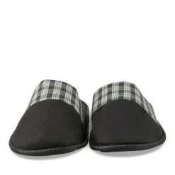 Chaussons NOIR Homme Motif Carreaux A Enfiler