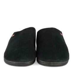 Chaussons NOIR Homme Motif Uni A Enfiler