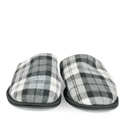 Chaussons NOIR Homme Motif Carreaux A Enfiler