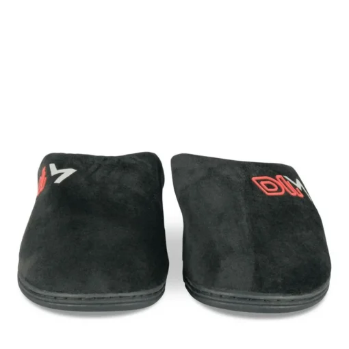 Chaussons NOIR Homme Motif Uni A Enfiler