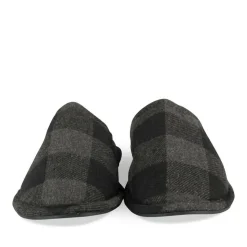 Chaussons NOIR Homme Motif Carreaux A Enfiler