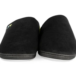 Chaussons NOIR Homme Motif Uni A Enfiler
