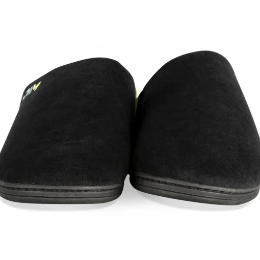 Chaussons NOIR Homme Motif Uni A Enfiler