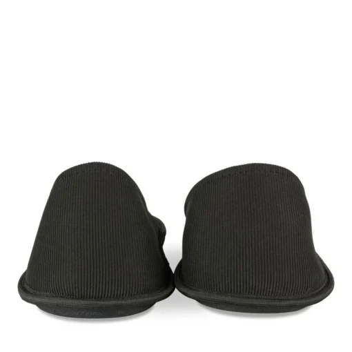 Chaussons NOIR Homme Motif Uni A Enfiler