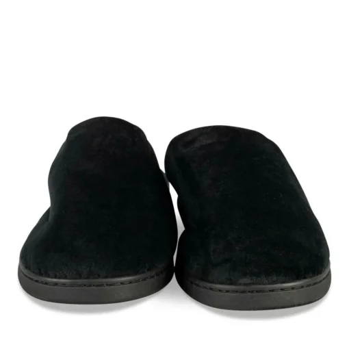Chaussons NOIR Homme Motif Uni A Enfiler
