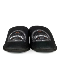 Chaussons NOIR Homme Motif Uni A Enfiler