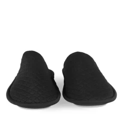 Chaussons NOIR Homme Motif Uni A Enfiler