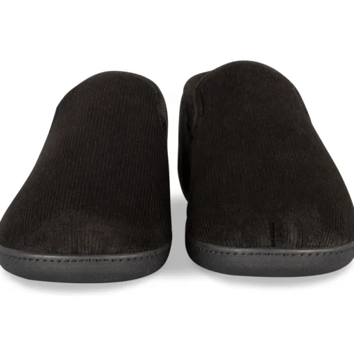 Chaussons NOIR Homme Motif Uni A Enfiler