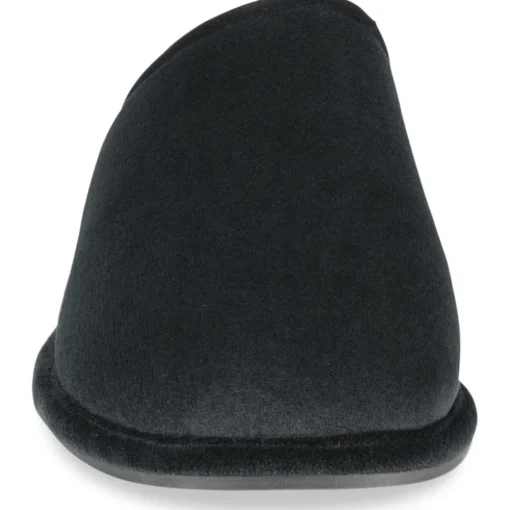 Chaussons NOIR Homme Motif Uni A Enfiler
