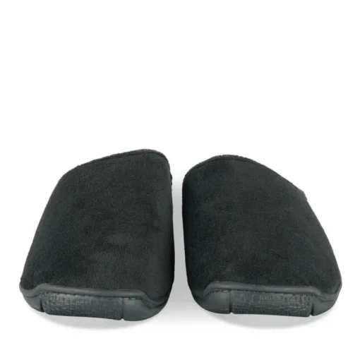 Chaussons NOIR Homme Motif Uni A Enfiler