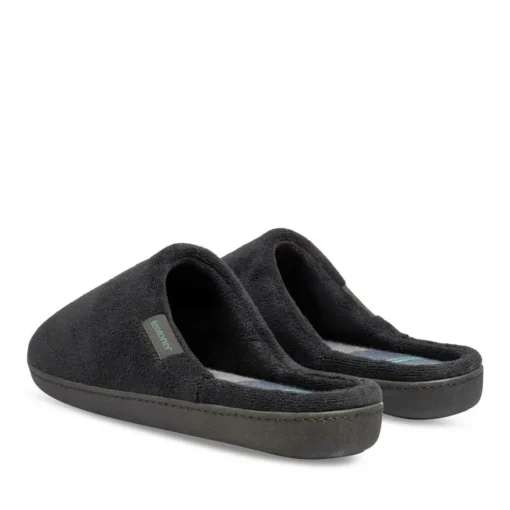 Chaussons NOIR Homme Motif Uni A Enfiler