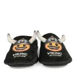 Chaussons NOIR Homme Motif Uni A Enfiler