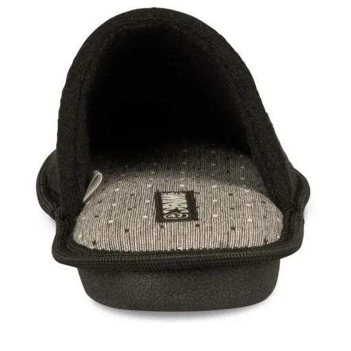 Chaussons NOIR Homme Motif Uni A Enfiler