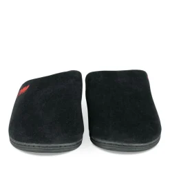 Chaussons NOIR Homme Motif Uni A Enfiler