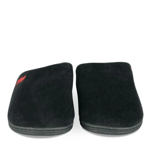 Chaussons NOIR Homme Motif Uni A Enfiler