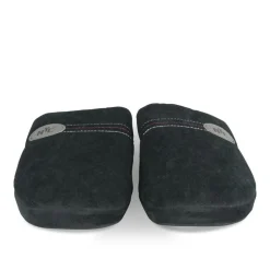 Chaussons NOIR Homme Motif Uni A Enfiler