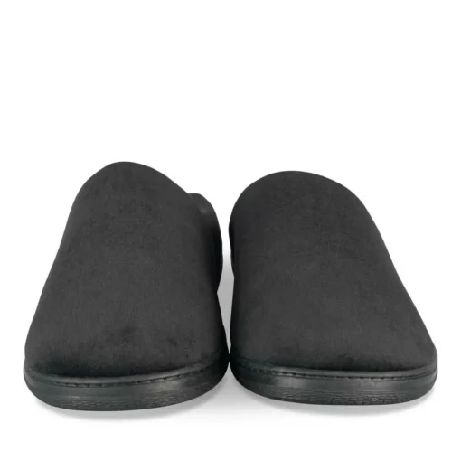 Chaussons NOIR Homme Motif Uni A Enfiler