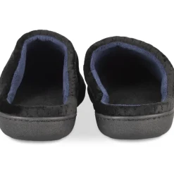 Chaussons NOIR Homme Motif Uni A Enfiler