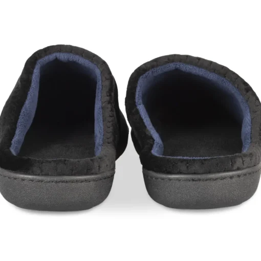 Chaussons NOIR Homme Motif Uni A Enfiler