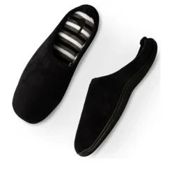 Chaussons NOIR Homme Motif Uni A Enfiler