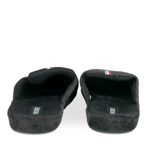Chaussons NOIR Homme Motif Uni A Enfiler