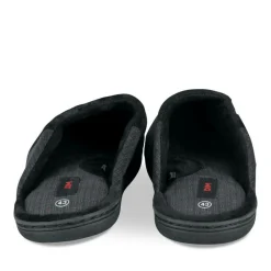 Chaussons NOIR Homme Motif Uni A Enfiler