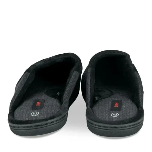 Chaussons NOIR Homme Motif Uni A Enfiler