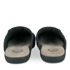 Chaussons NOIR Homme Motif Uni A Enfiler