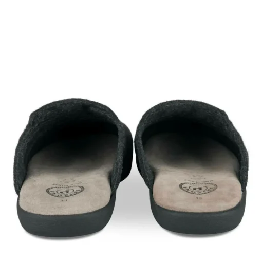 Chaussons NOIR Homme Motif Uni A Enfiler