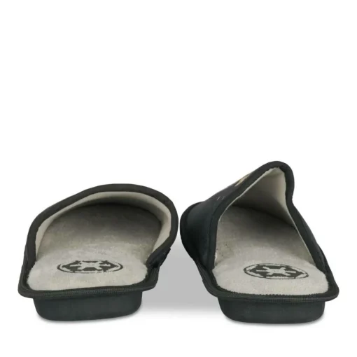 Chaussons NOIR Homme Motif Uni A Enfiler