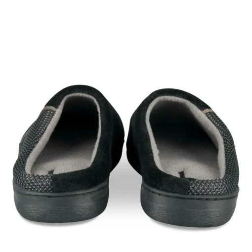 Chaussons NOIR Homme Motif Uni A Enfiler