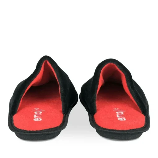 Chaussons NOIR Homme Motif Uni A Enfiler