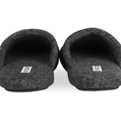 Chaussons NOIR Homme Motif Uni A Enfiler