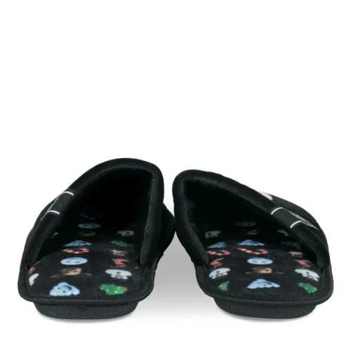 Chaussons NOIR Homme Motif Uni A Enfiler