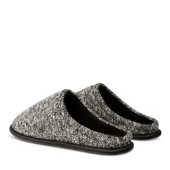 Chaussons NOIR Homme Motif Uni A Enfiler