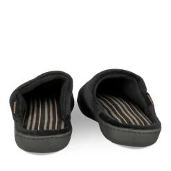 Chaussons NOIR Homme Motif Uni A Enfiler