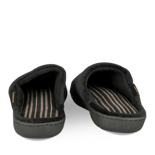 Chaussons NOIR Homme Motif Uni A Enfiler