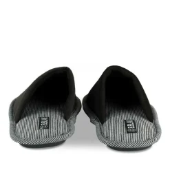Chaussons NOIR Homme Motif Uni A Enfiler