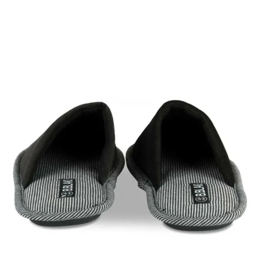 Chaussons NOIR Homme Motif Uni A Enfiler