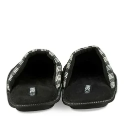 Chaussons NOIR Homme Motif Carreaux A Enfiler