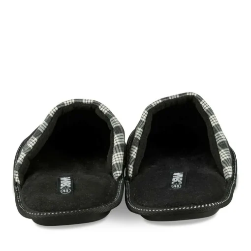 Chaussons NOIR Homme Motif Carreaux A Enfiler
