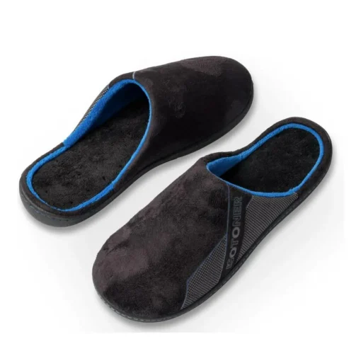 Chaussons NOIR Homme Motif Uni A Enfiler