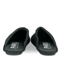Chaussons NOIR Homme Motif Uni A Enfiler